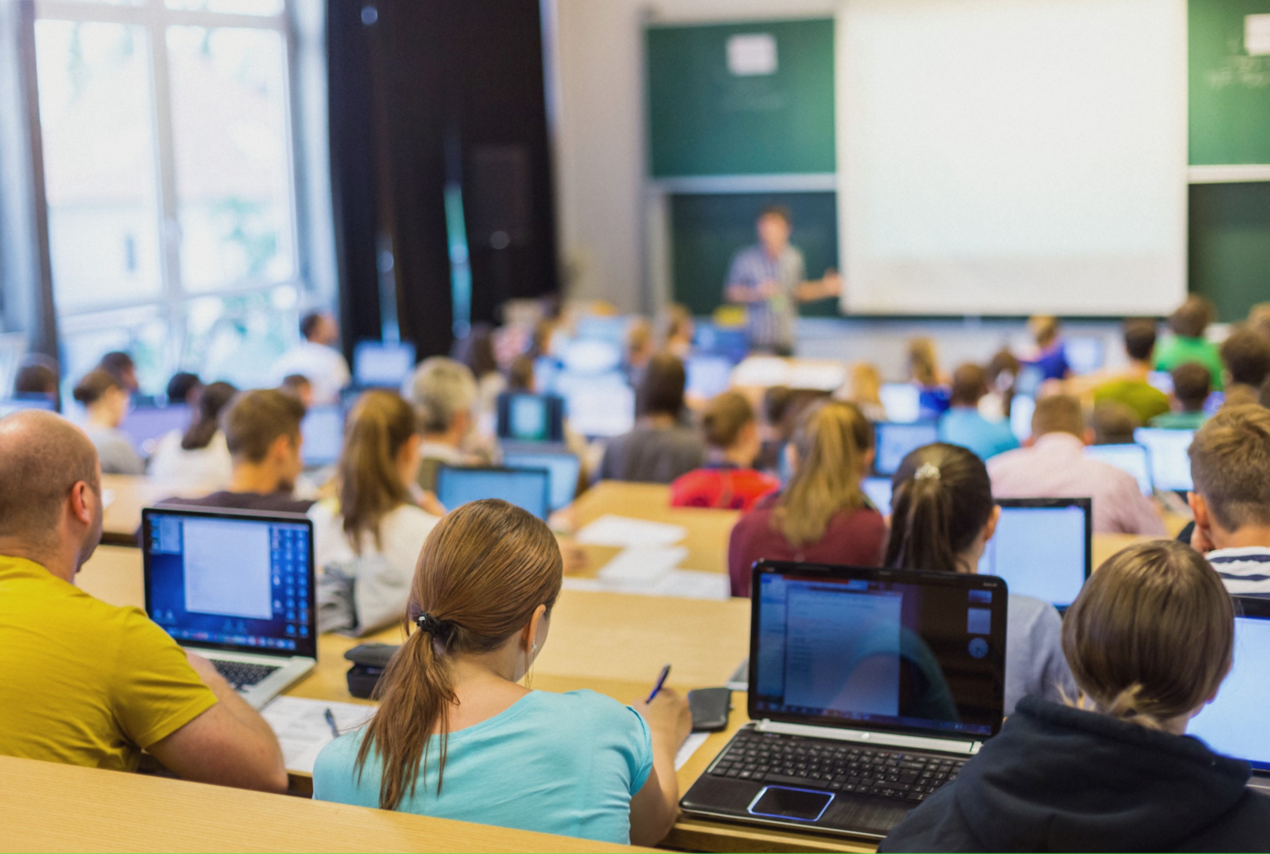 School building with surveillance cameras